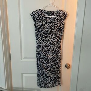 Lauren Ralph Lauren Navy and White Polka Dot Dress